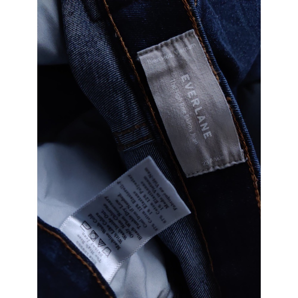 3/$20 Everlane Dark Blue Wash Cotton Blend The High Rise Skinny Jean 23 Ankle - Picture 7 of 7